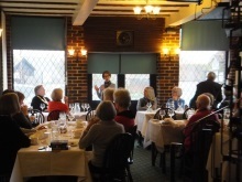 Pauline Rowson talking about her crime novels to members of Southampton Tangent Club