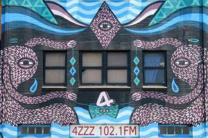 Mural at 4ZZZ radio the valley brisbane