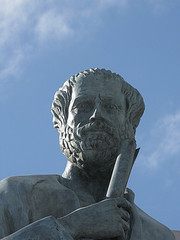 Close up of Aristotle's head - statue