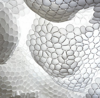 Museum installation using styrofoam cups. �� Tara Donovan. 
