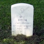 The original gravestone for Captain W F Fitch MC