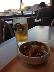 Reading a draft of Mercury & Murder in Tokyo's Narita Airport