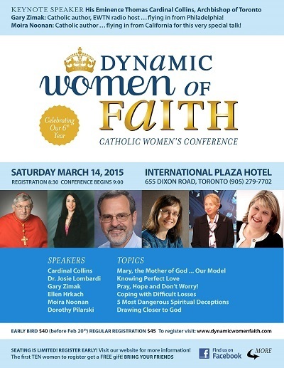 Catholic speaker Gary Zimak will be speaking at the Dynamic Women Of Faith Catholic Women's Conference in March 2015