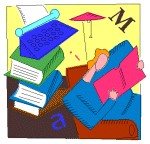 Book pile_reading