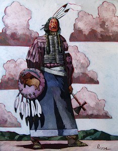 Indian With Shield and Hatchet