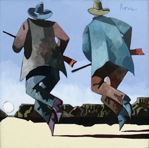 Two Men Running With Rifles
