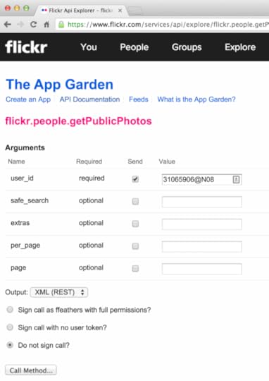 Flickr API Explorer