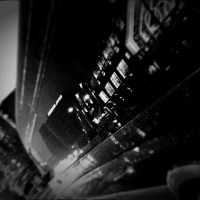 reflections on a van framed