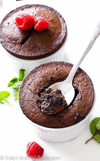 Chocolate Fudge Cakes for 2! The simple recipe for these molten lava-type cakes is on sallysbakingaddiction.com