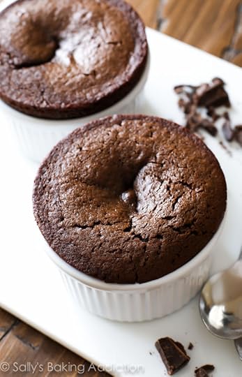 Chocolate Fudge Cakes for 2! The simple recipe for these molten lava-type cakes is on sallysbakingaddiction.com