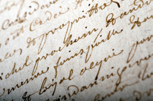 Macro shot on an old document