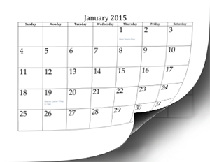 a calendar image representing a plan for 2015