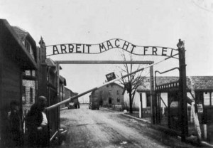 The gates of Auschwitz, 1945
