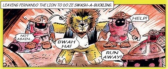 Fernando the Mouse Lion from Tristan and the Cuddly Defenders in action against the Monsters under the Bed