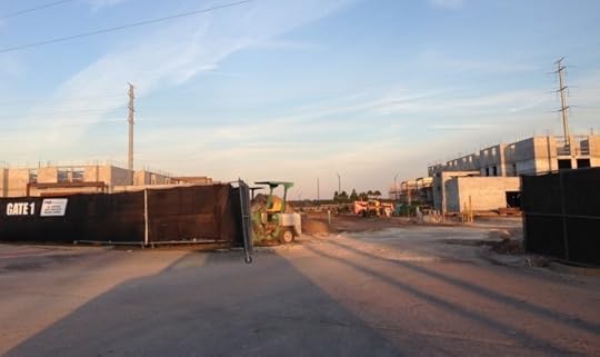 At the main entrance for the hotel complex, work progresses on the SpringHill Suites (left) and TownePlace Suites (right). (Photo by Julia Mascardo)