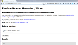 Random number generator result