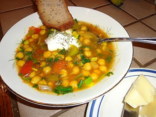 chickpea soup with yogurt & mint