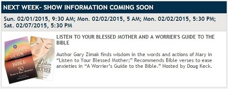 Catholic Speaker and author Gary Zimak will appear on the EWTN TV show Bookmark this week to discuss two of his books