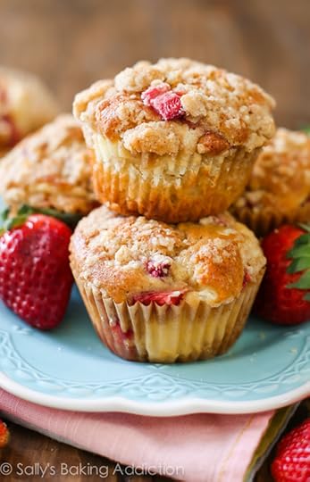 These Strawberry Cheesecake Muffins are filled to the brim with strawberries and topped with a delicious streusel topping. The cheesecake filling is the best part!