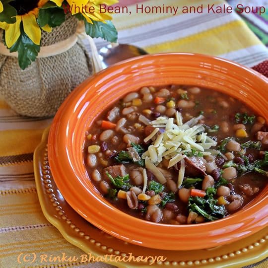 White Bean, Hominy and Smoked Sausage Stew