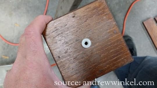 Tap the plastic insert into the hole, then screw the leveling glide in