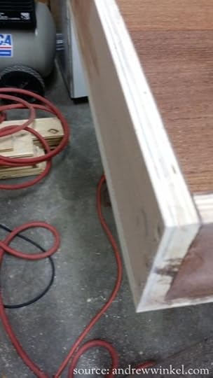After sanding, the edge is straight