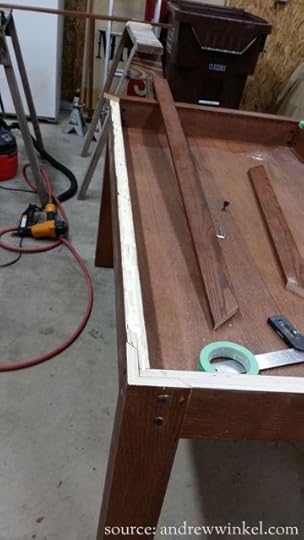 Repeat gluing and nailing each side
