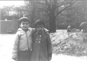 Richard C. Morais in Kindergarten at ICS, with friend Yuko
