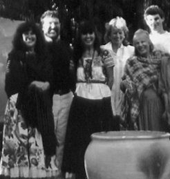 Moon Valley School reunion, mid 1980s: Audrey, Charlie, Moona, Catherine, Barbara, Matt