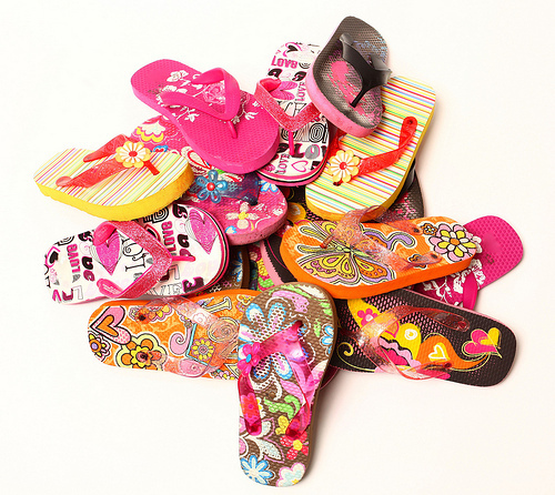 pile of flip flops