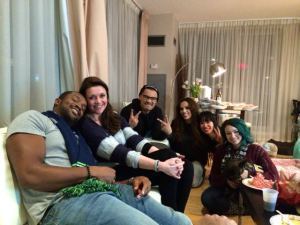 The gang minus late arrival Anthony Lemke.