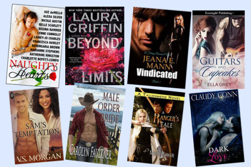 Hump Day books from Laura Griffin, The Naughty Literati, Jeana E. Mann, Ella Grey, V. S. Morgan, Carolyn Faulkner, Mysti Parker, and Claudy Conn!