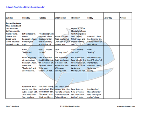 3-week calendar