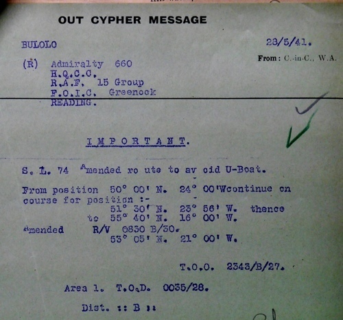 Convoy SL-74, UK National Archives ADM 237/1187).