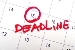 deadline on a calendar