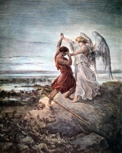 Jacob Wrestling with an Angel, by Gustave Dore
