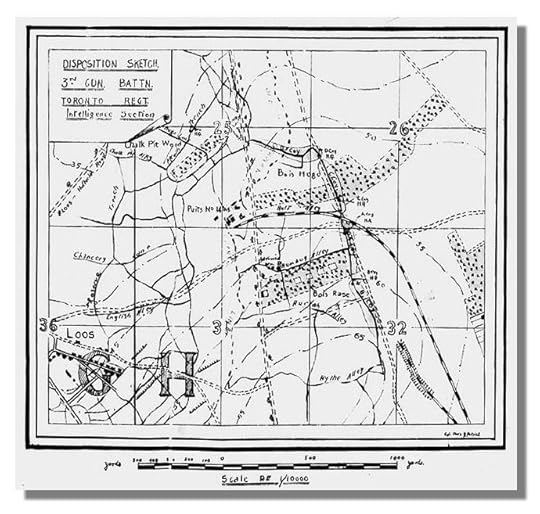 The positions of 'A', 'C', and 'D' Company, 3rd Battalion, Canadian Infantry on 12 August 1917