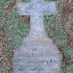 The original grave marker for Charles Philip Gruchy