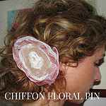chiffon floral pin