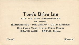 BusinessCardTom'sDrive-in