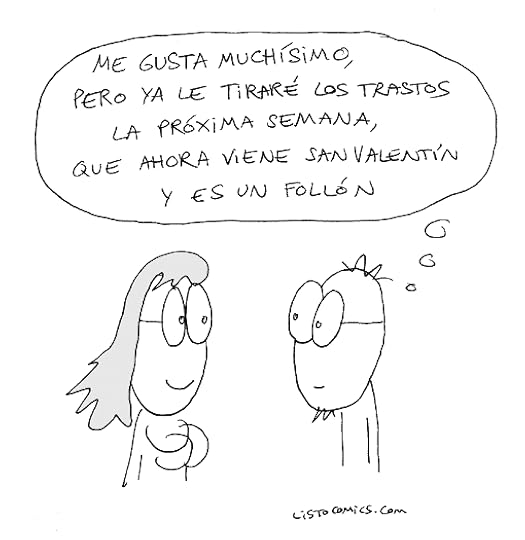 Viñeta de humor gráfico sobre la peor semana del año para enamorarse.