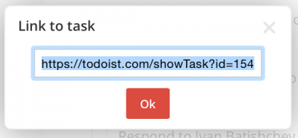 Todoist - Copy Link Task