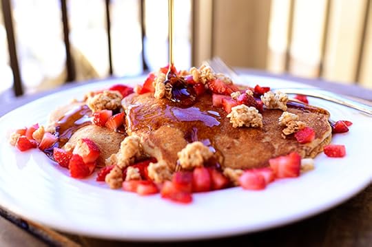 Strawberry Granola Pancakes