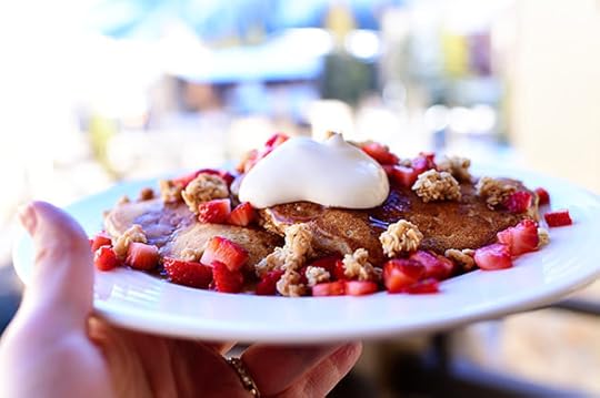 Strawberry Granola Pancakes