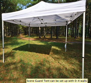 If it's going to rain, we'll need a tent to protect the scene.