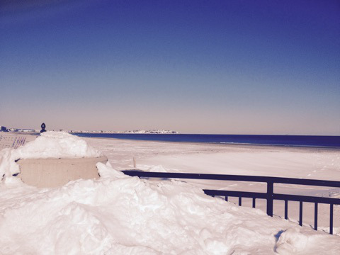 snow on the beach