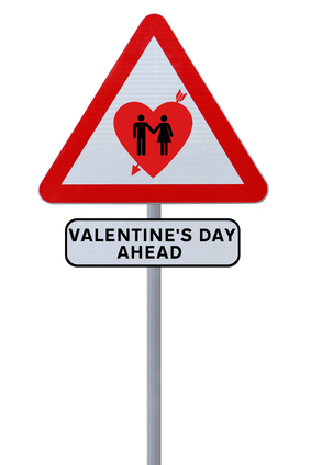 Valentine's Day ahead sign