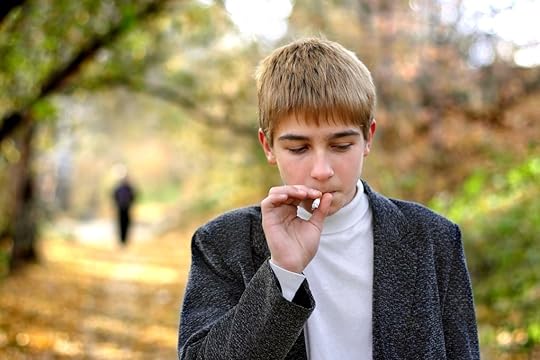 Smoking kid 123rf