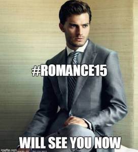 This is our publisher's cheeky poke at 50 Shades promoting their online romance festival last weekend.