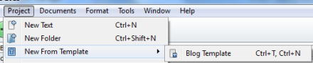 Scrivener New From Template
